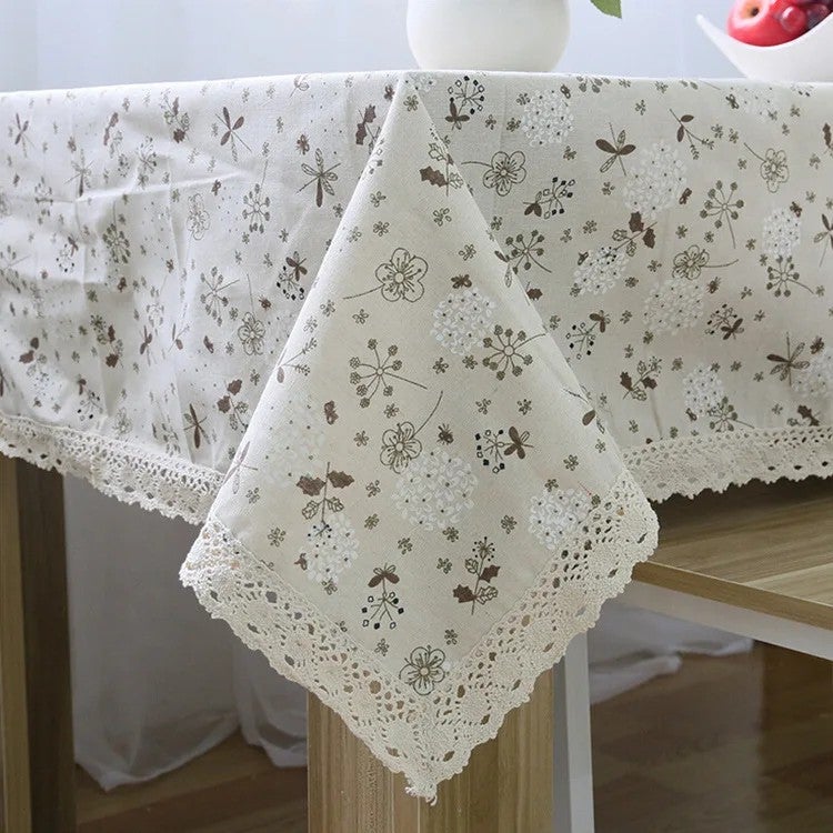 Bluejw Decorative Table Cloth Linen Lace Tablecloth Rectangular Dining Table Cover Table Cloths - Image 2